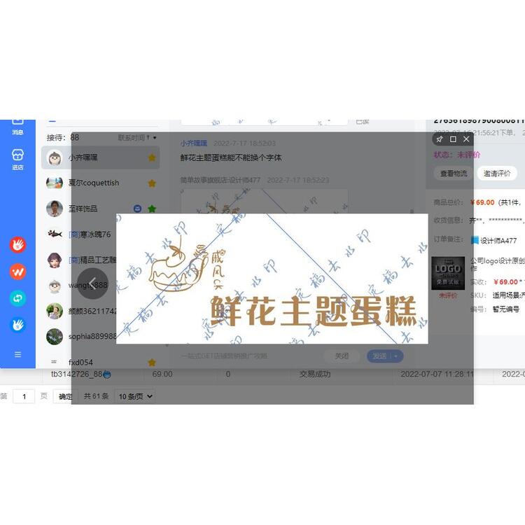 鲜花主题蛋糕logo